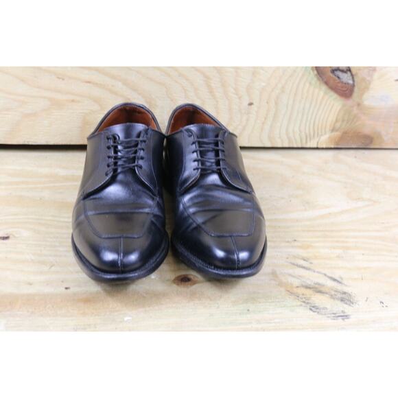 Allen Edmonds Shoes Mens 10.5D Black Leather Delray Oxford Split Toe Dress USA - Picture 2 of 6